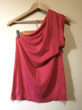 Jacob Hot Pink Off Shoulder Button Sided Knit Top OS Barbiecore